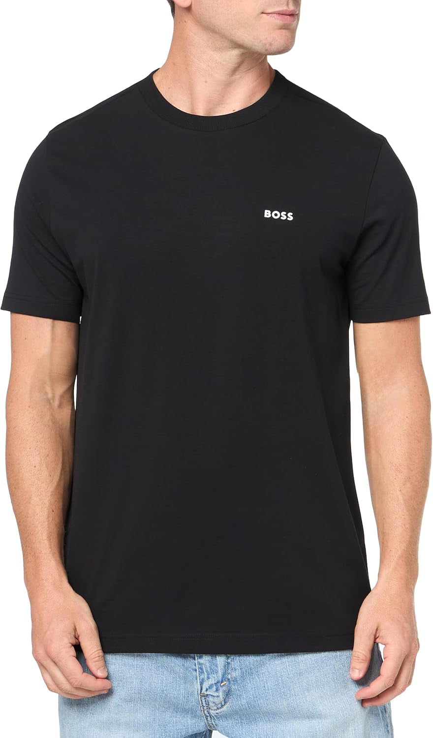 Men'S Contrast Logo Cotton Stretch T-Shirt