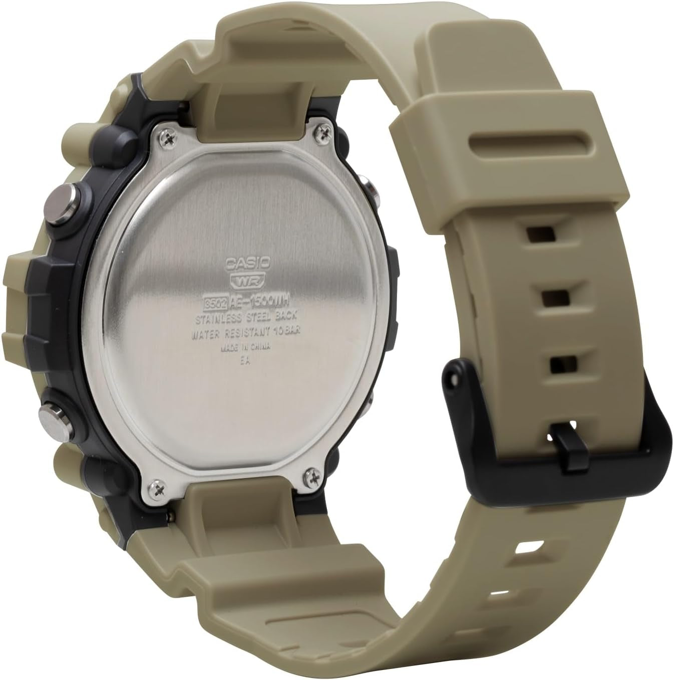 Illuminator AE1500WH Series | 10-Year Battery | LED Backlight | 5-Alarms | 1/100 Sec Stopwatch | Men'S Digital Watch