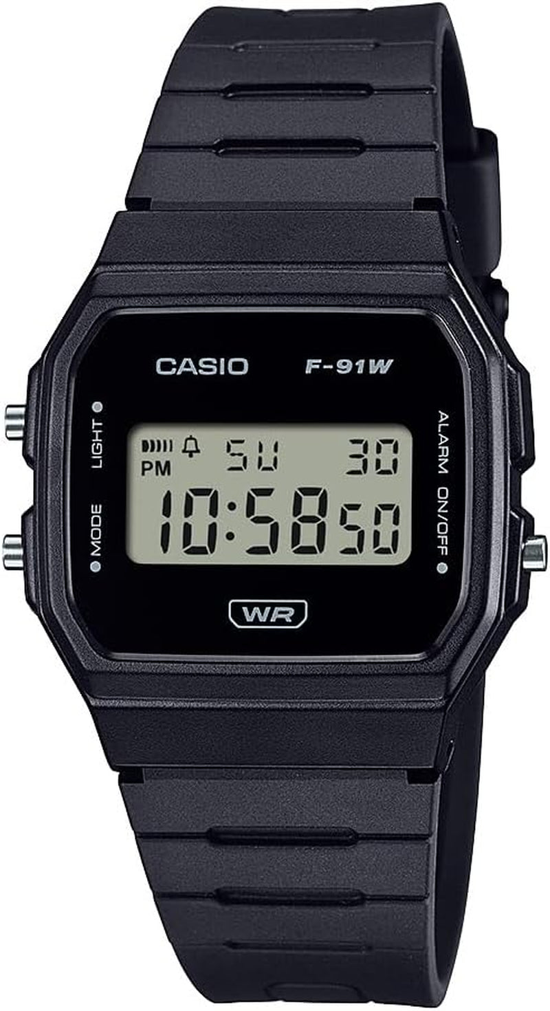 F91W Series | Digital Watch | Water Resistant | LED Light | 1/100 SEC Stopwatch | Regular Time Keeping (HR, Min, SEC, PM, Date, Day) | Daily Alarm | Lightweight | 7 Year Battery