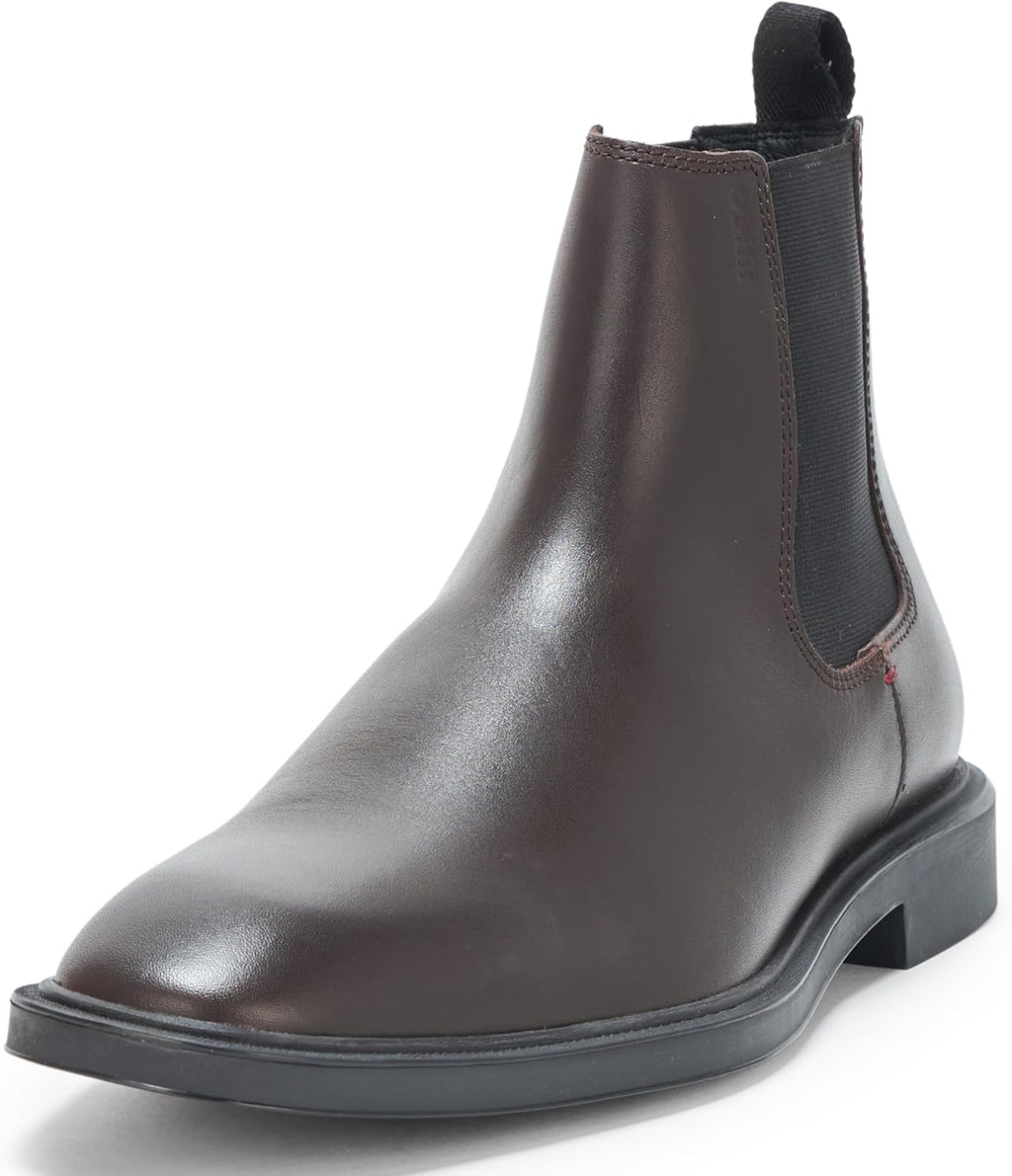 Brushed Leather Chelsea Boot, Dark Hazelnut, 8