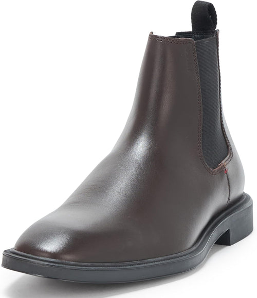 Brushed Leather Chelsea Boot, Dark Hazelnut, 8