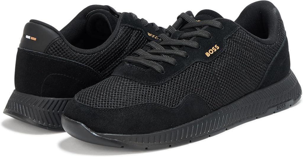 Mens Leather Mix Low Top Sneaker