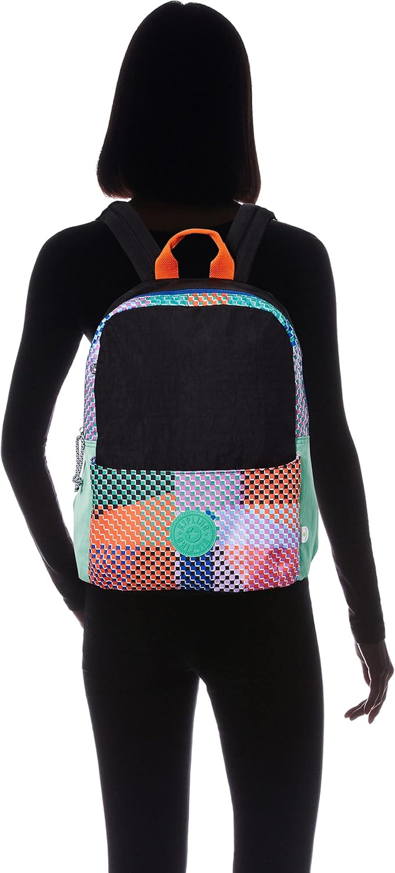 (キプリング) Women Casual Bag, Bold Tap Bl, Large Slimline Backpack Made from Upcycled Material