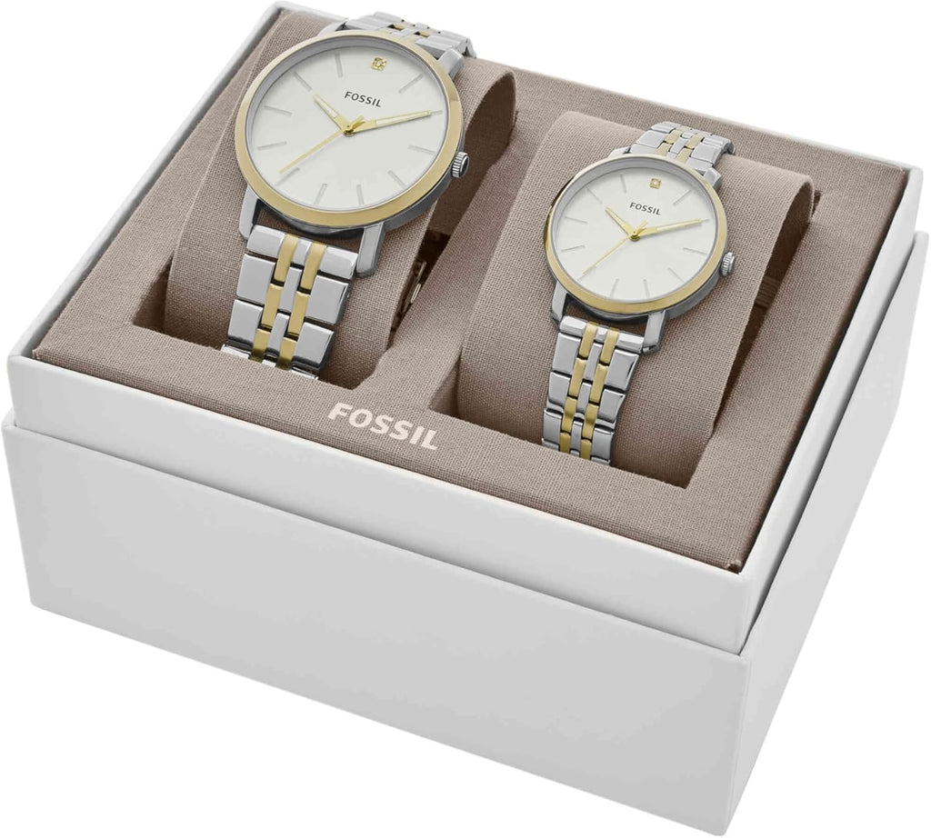 His and Her Lux Luther Three-Hand Two-Tone Stainless Steel Watch Gift Set