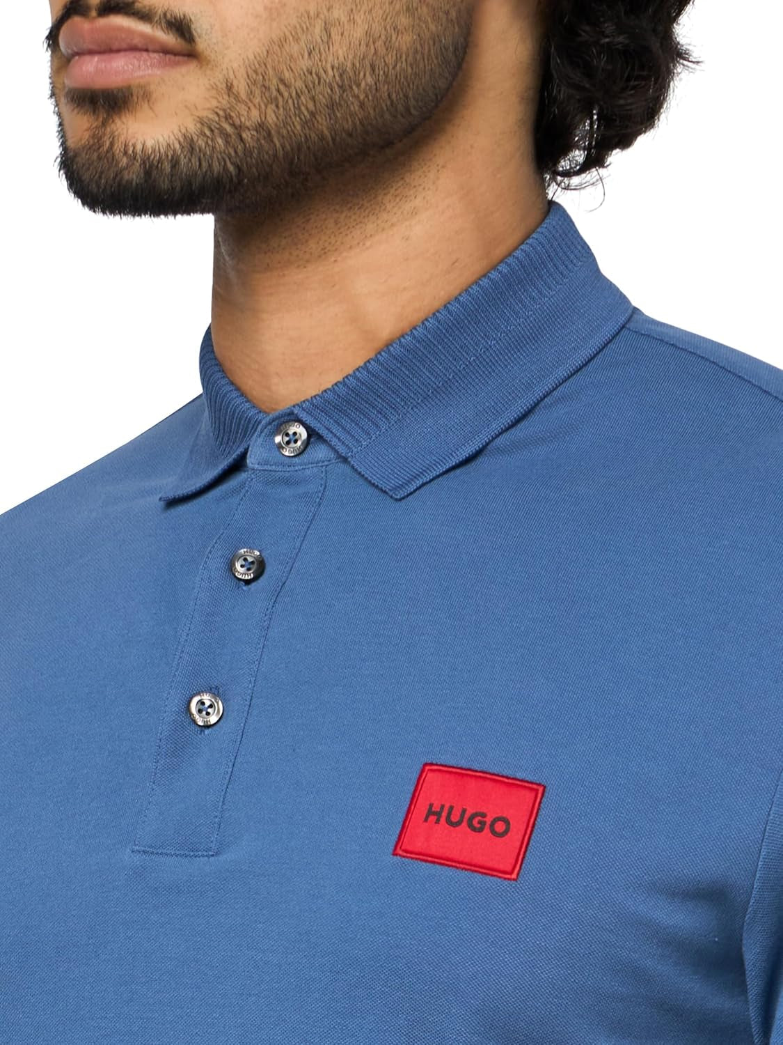 Men'S Slim Fit Square Logo Cotton Polo Shirt