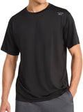 Men'S Reflective Small Logo Crewneck T-Shirt, Standard Fit, Lightweight Cool Touch Jersey Fabric