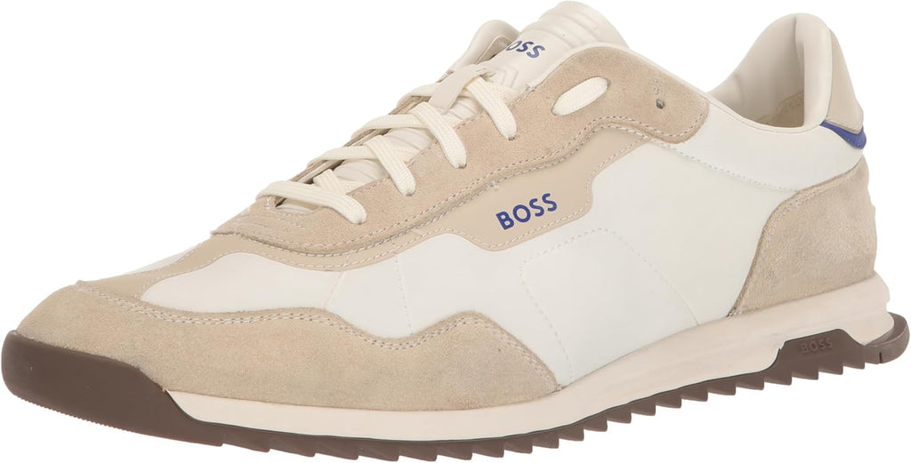 Mens Zayn Low Profile Suede Leather Two Tone Sneaker