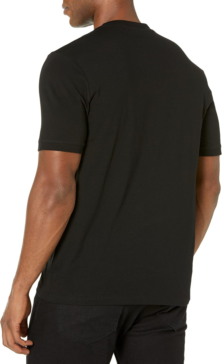 Mens Ribbed Crew Neck Regular Fit Center Logo T-Shirt