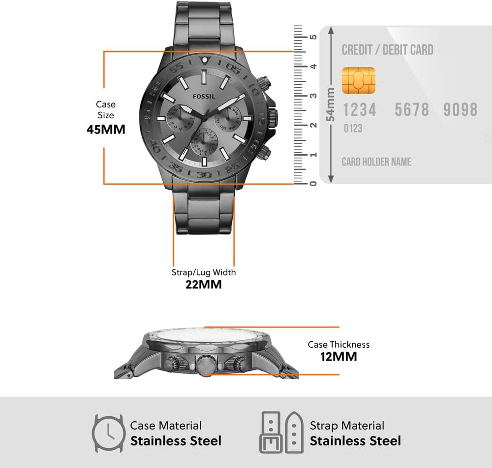 Bannon Multifunction Smoke Stainless Steel Watch