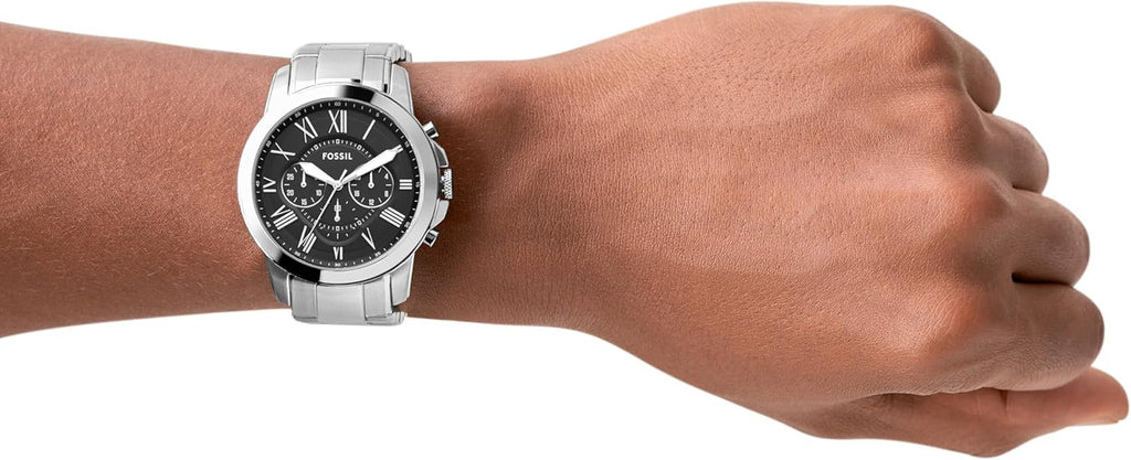 Men'S Grant Quartz Stainless Steel and Leather Chronograph Watch