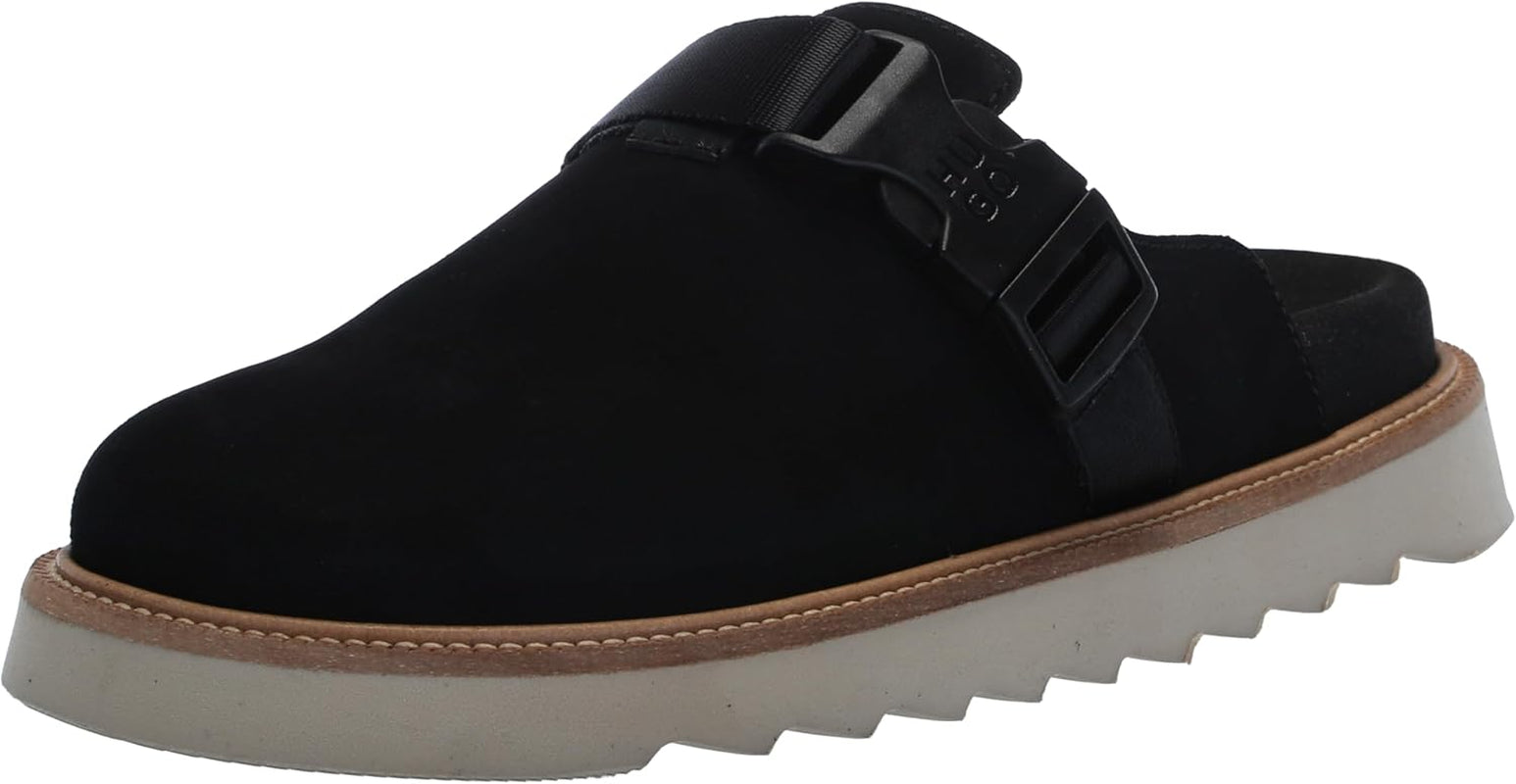 Men'S Slip on Top Buckle Suede Clogs