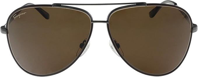 Salvatore Ferragamo Gafas de sol aviador SF131S 067 Gunmetal/Cocoa 2.362 in 131