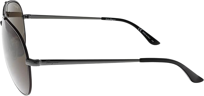 Salvatore Ferragamo Gafas de sol aviador SF131S 067 Gunmetal/Cocoa 2.362 in 131