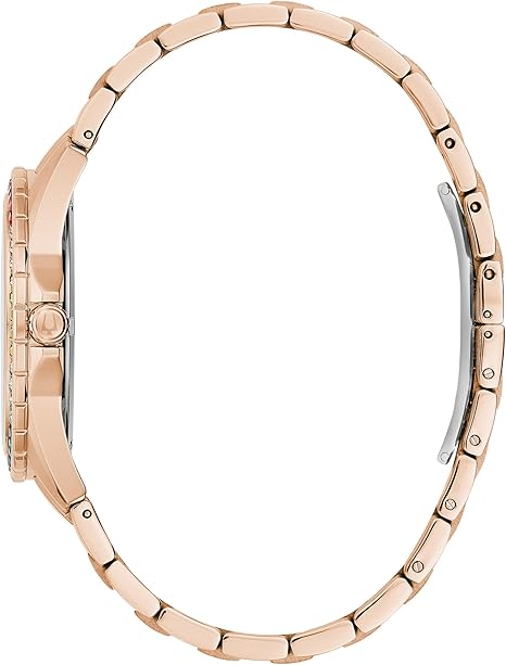 Bulova Reloj de hombre, con cristal, tono oro rosa