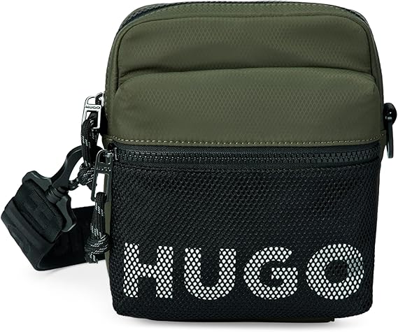 HUGO mens Mesh Logo Small Crossbody Bag