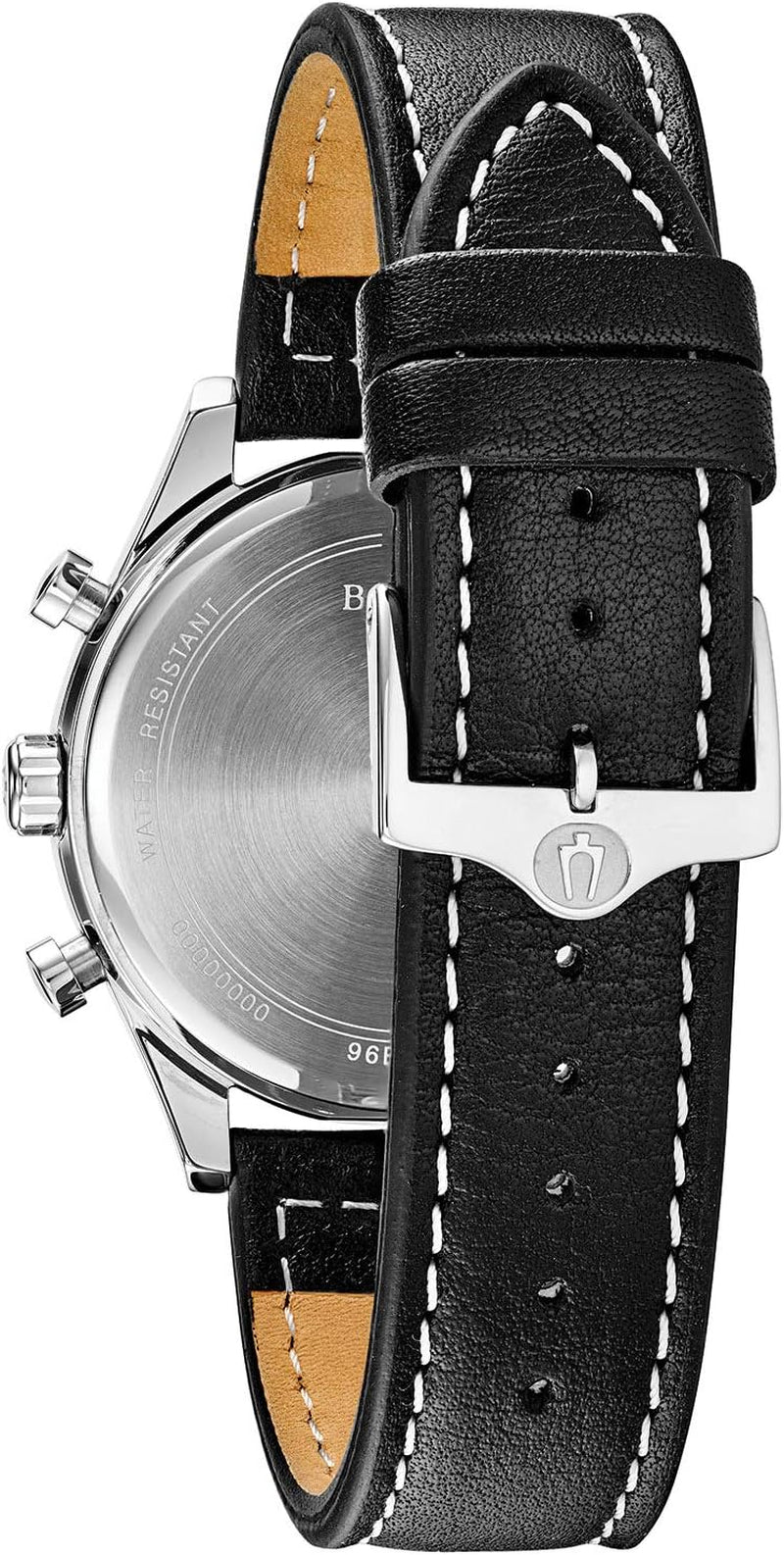 Men'S Classic Stainless Steel 6-Hand Chronograph Quartz Leather Strap Watch with Grey Dial, Gold Accents, Arabic Markers, 41Mm