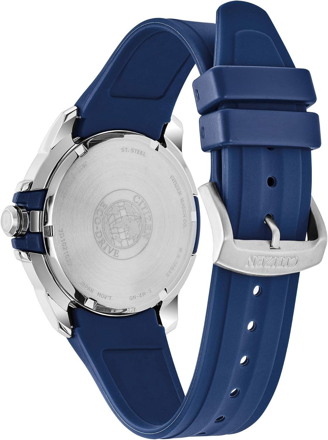 Men'S Eco-Drive Weekender Watch in Stainless Steel with Blue Polyurethane Strap, Blue Dial (Model: AW1158-05L)