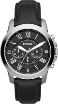 Men'S Grant Quartz Stainless Steel and Leather Chronograph Watch