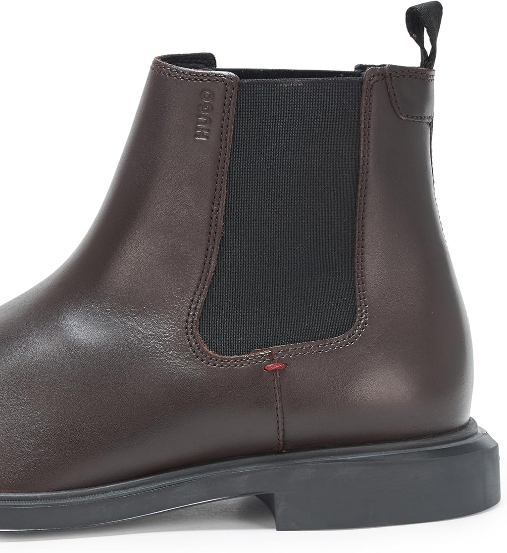 Brushed Leather Chelsea Boot, Dark Hazelnut, 8