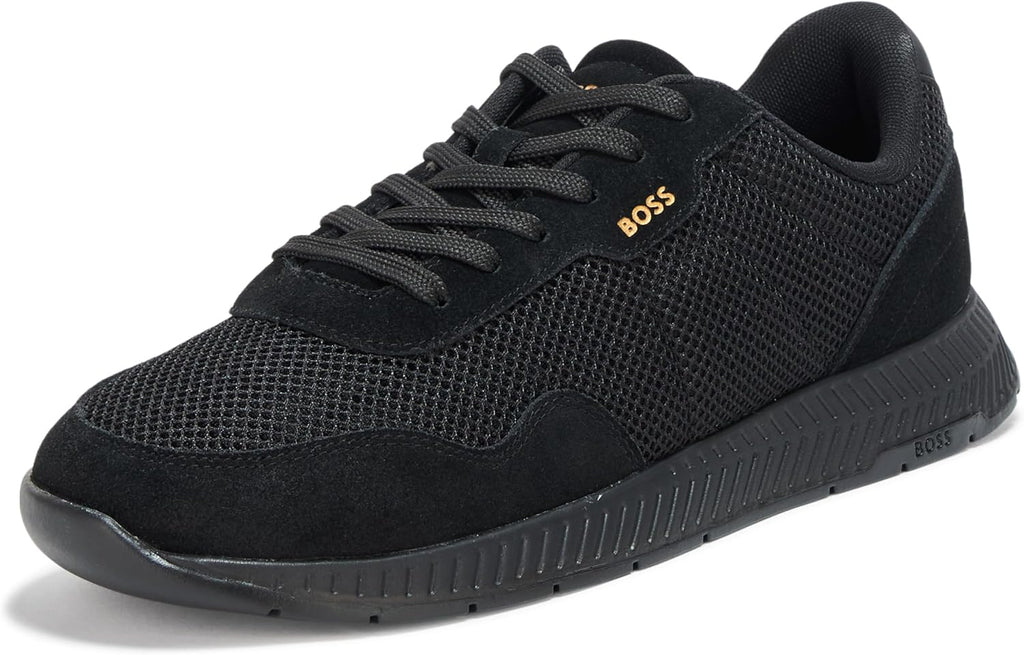 Mens Leather Mix Low Top Sneaker