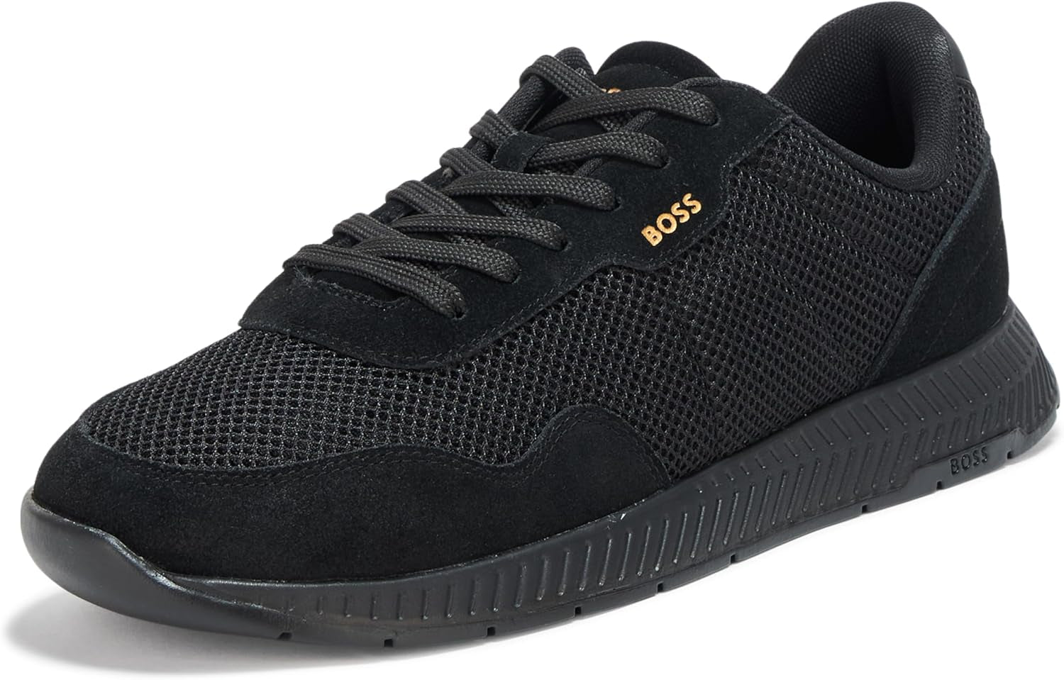 Mens Leather Mix Low Top Sneaker