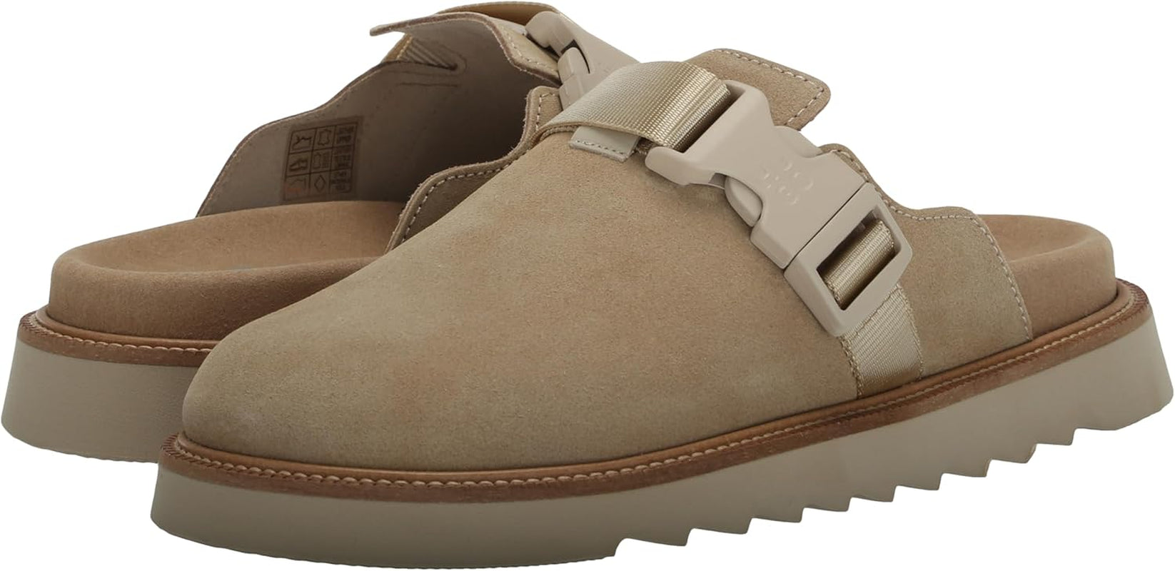 Men'S Slip on Top Buckle Suede Clogs