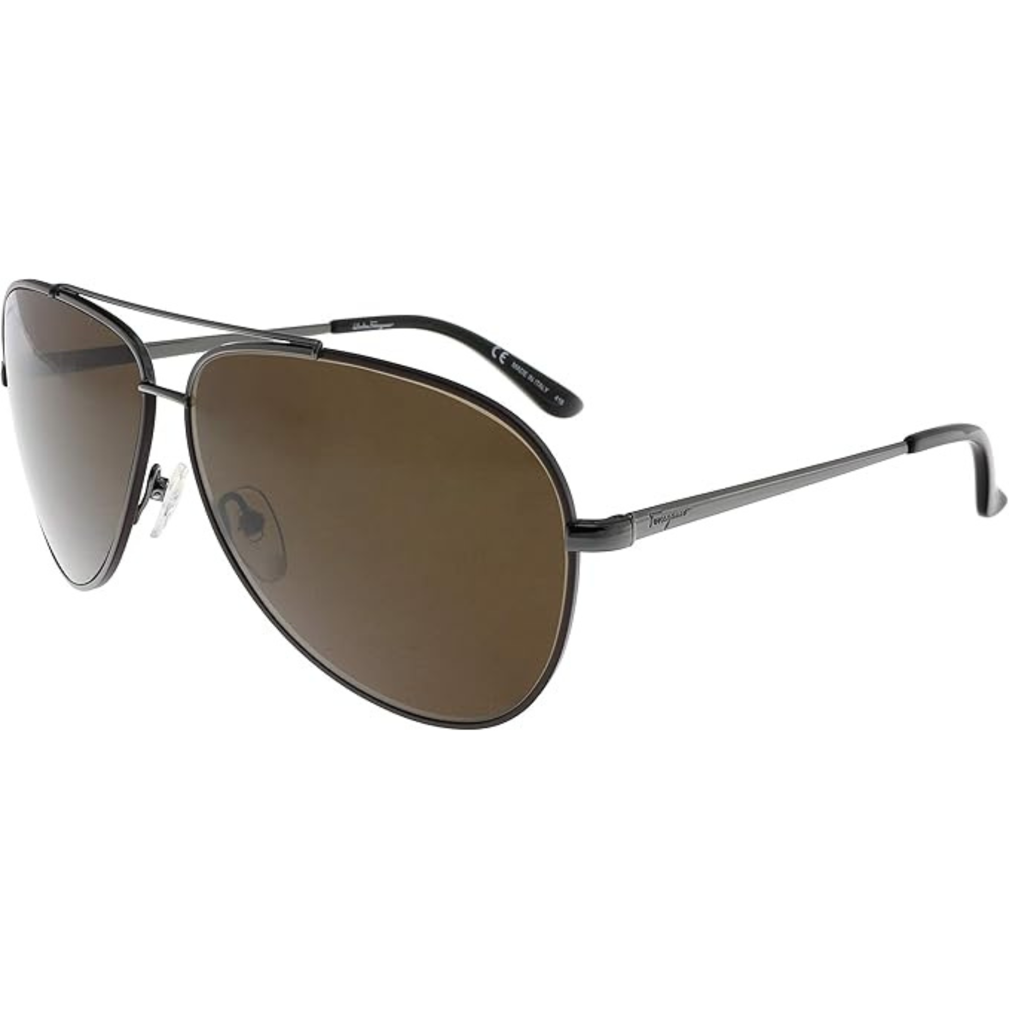 Salvatore Ferragamo Gafas de sol aviador SF131S 067 Gunmetal/Cocoa 2.362 in 131
