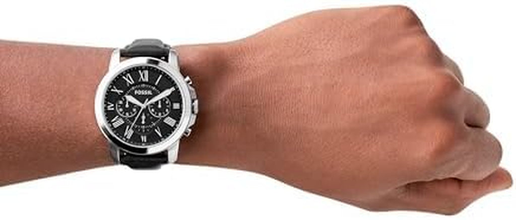 Men'S Grant Quartz Stainless Steel and Leather Chronograph Watch