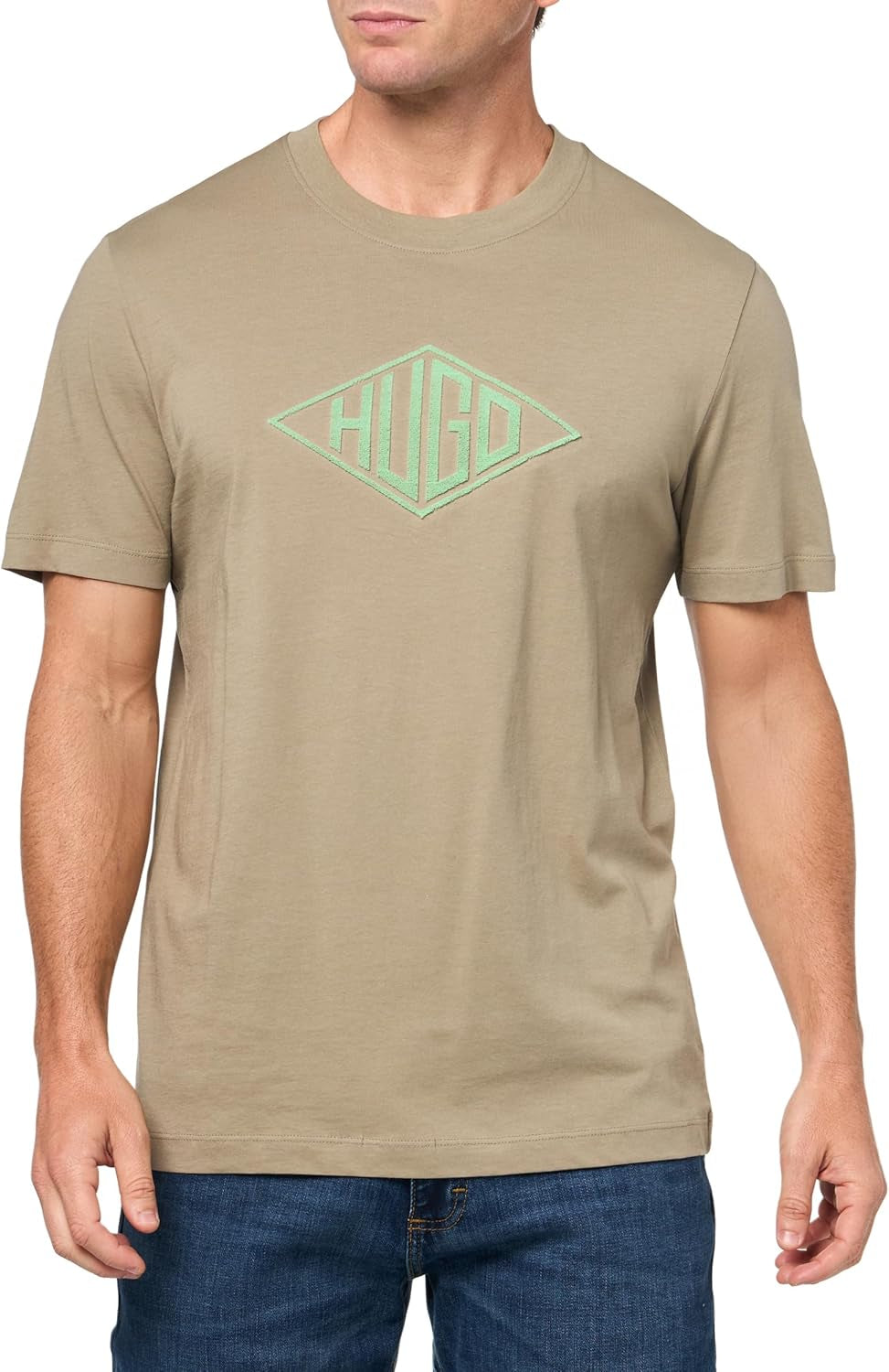 Men'S Textured Retro Logo Cotton T-Shirt