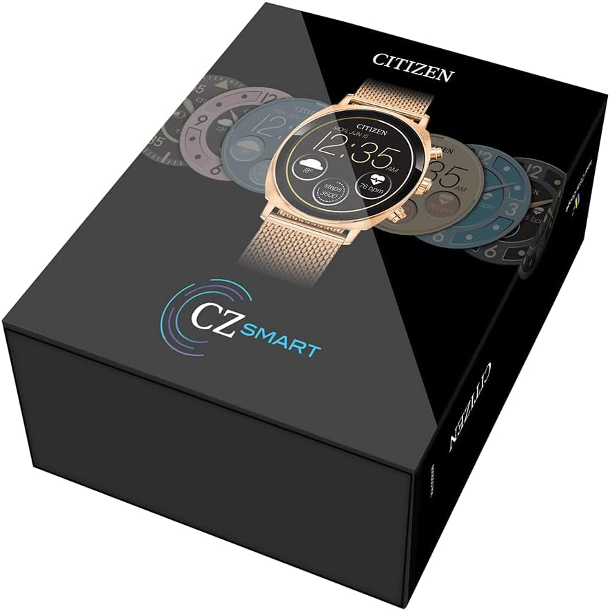CZ Smart PQ2 41MM Unisex Smartwatch with Youq App with IBM Watson® AI and NASA Research, Wear OS by Google, HR, GPS, Fitness Tracker, Amazon Alexa™, Iphone Android Compatible, IPX6 Rating