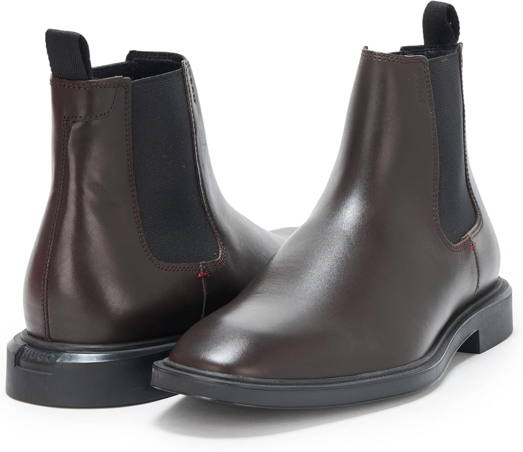 Brushed Leather Chelsea Boot, Dark Hazelnut, 8