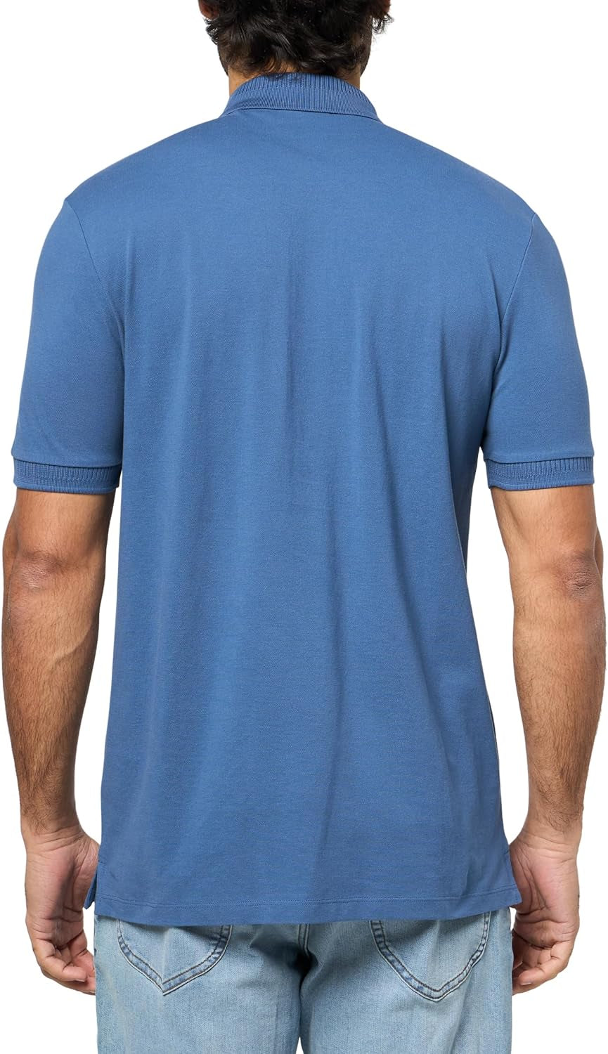 Men'S Slim Fit Square Logo Cotton Polo Shirt