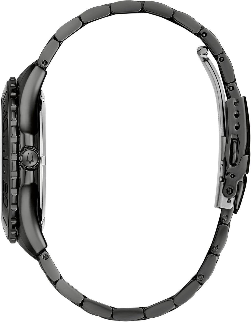 Men'S Sport Watch, Black Stainless Steel Bracelet, Rose Gold Accents, Luminous Markers Black Dial, 42Mm Case Style: 98B438
