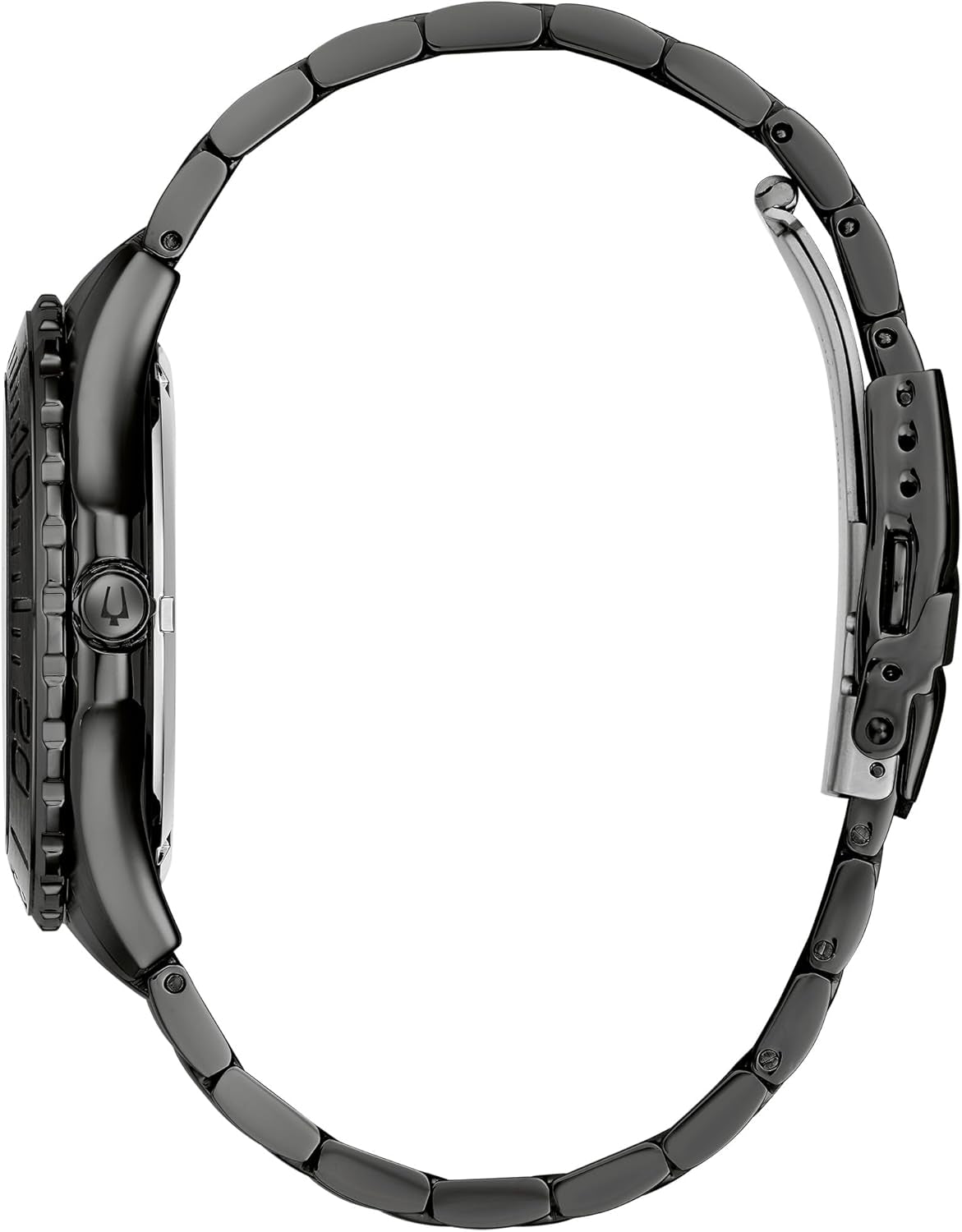 Men'S Sport Watch, Black Stainless Steel Bracelet, Rose Gold Accents, Luminous Markers Black Dial, 42Mm Case Style: 98B438