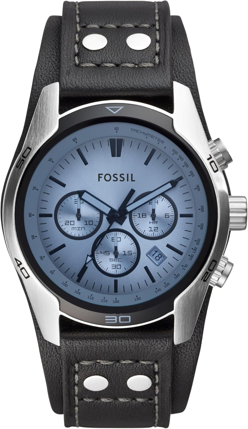 Men'S Coachman Quartz Stainless Steel and Leather Chronograph Watch