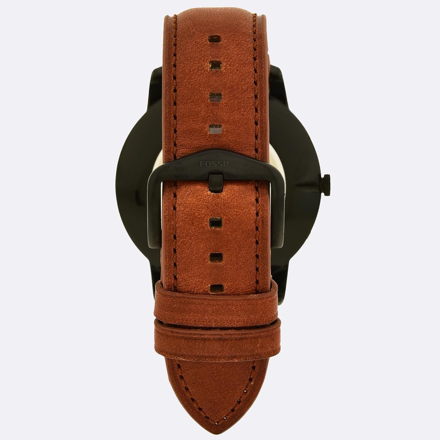 Men'S Minimalist Quartz Stainless Steel and Black Leather Three-Hand Watch for Men, Color: Black, Luggage