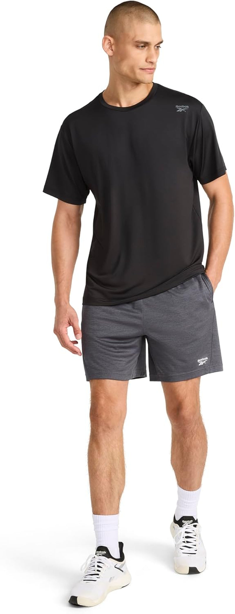 Men'S Reflective Small Logo Crewneck T-Shirt, Standard Fit, Lightweight Cool Touch Jersey Fabric